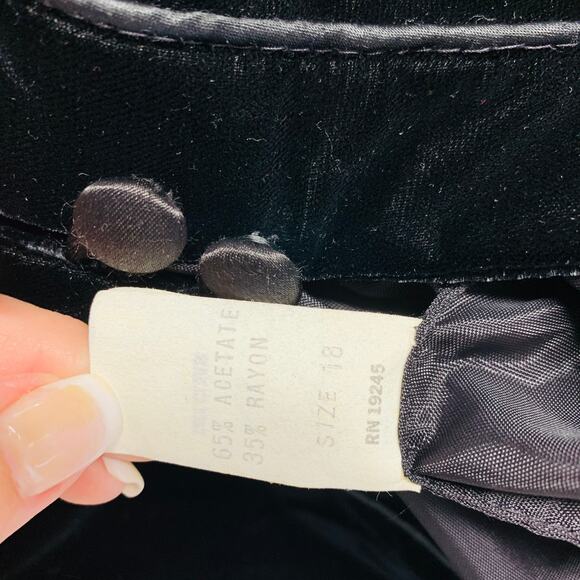 Vintage Black Velvet Blazer Formal Medium Large Goth Whimsygoth - Picture 10 of 10